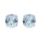 Jewelili 10K White Gold 4mm Round Blue Aquamarine Stud Earrings