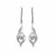 White Diamond 10K White Gold Cluster Dangle Earrings 0.20 CTW