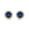 10K Yellow Gold 5 MM Round Lab Created Sapphire and Round Created White
Sapphire Stud Earrings
