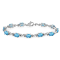 Swiss Blue Topaz and Natural White Diamond Sterling Silver Link Bracelet
10.24 CTW