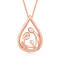 14K Rose Gold Over Sterling Silver Family Heart Pendant