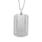 Jewelili Sterling Silver White Diamond Mens Dog Tag Pendant
