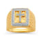 White Diamond 14K Yellow Gold Over Sterling Silver Cross Texture Men's
Ring 0.10 CTW