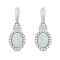 Jewelili Sterling Silver Created Opal with Created White Sapphire Dangle Earrings