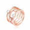 Solid Baguette White Topaz Rose Gold Plated Sterling Silver Ring with
All Natural White Sapphire