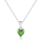 Chrome Diopside Heart Shaped Sterling Silver Pendant With Chain