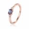 Created Alexandrite and White Sapphire Dainty Rose Gold Plated Sterling
Silver Ring