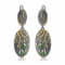 Artisan Diopside Rhodium Over Sterling Silver Dangling Earrings