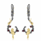 Exotic Nature Inspired Garnet Rhodium Over Sterling Silver Robin Earrings