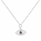 Lab Created Alexandrite and Moissanite Rhodium Over Sterling Silver Evil
Eye Necklace