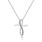 Dainty Round Genuine Black Sapphire and White Sapphire Sterling Silver
Pendant With Chain