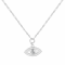 White Topaz and Moissanite Rhodium Over Sterling Silver Evil Eye Necklace