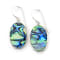 Sterling Silver Oval Gems of the Sea Balinese Design Abalone Shell Drop Earrings