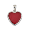 Sterling Silver Gems of the Sea Red Coral Heart Pendant