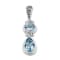 Sterling Silver Two Stone Blue Topaz Pendant