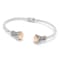 Sterling Silver And 18K Gold 7.25" 3mm Twisted Cable Bangle With
Rose Hammered Gold