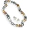 10mm Multi-color Organic Man-Made Pearl 18 Inch Necklace and Earring Set