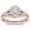 10K Rose Gold .75ctw Diamond Ladies Round Halo Engagement Ring (
I2-Clarity-H-I-Color )