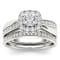 14k White Gold .62ctw Engagement Ring Band Bridal Set Anniversary Halo (
I2-Clarity-H-I-Color )