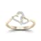 10K Yellow Gold .07ctw Round Cut Diamond Double Heart Love Ring
(0.07cttw, Color H-I, Clarity I2)