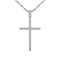 10K White Gold Diamond Cross Pendant Rope Chain Necklace for Women
18inch (1/6Ct/ I2,H-I)