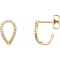 14K Yellow Gold 1/6ctw Round Cut Natural Diamond Geometric Hoop Earrings