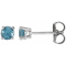 14K White Gold 4 mm Swiss Blue Topaz Stud Earrings for Women with
Friction Post