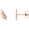 14K Rose Gold Leaf Stud Earrings for Women