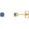 14K Yellow Gold 4 mm Tanzanite Stud Earrings for Women with Friction Post