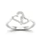 10K White Gold .07ctw Round Cut Diamond Double Heart Love Ring
(0.07cttw, Color H-I, Clarity I2)