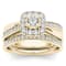 14k Yellow Gold .62ctw Engagement Ring Band Bridal Set Anniversary Halo
( I2-Clarity-H-I-Color )