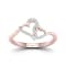 10K Rose Gold .07ctw Round Cut Diamond Double Heart Love Ring (0.07cttw,
Color H-I, Clarity I2)