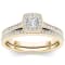 10K Yellow Gold .50ctw Diamond Solitaire Halo Wedding Band Ring Set (
I2-Clarity-H-I-Color )
