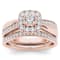 14k Rose Gold .62ctw Engagement Ring Band Bridal Set Anniversary Halo (
I2-Clarity-H-I-Color )
