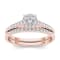 10K Rose Gold .50ctw Diamond Halo Engagement Ring Wedding Band Bridal
(Color H-I, Clarity I2)
