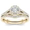 10K Yellow Gold .75ctw Diamond Ladies Round Halo Engagement Ring (
I2-Clarity-H-I-Color )