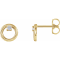 14K Yellow Gold 0.06 CTW Natural Diamond Circle Stud Earrings for Women