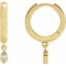 14K Yellow Gold 1/8 CTW Marquise Cut Natural Diamond Hinged Hoop Earrings