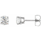 Sterling Silver 6 mm White Cubic Zirconia Earrings for Women with
Friction Post