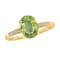 14K Yellow Gold 1.16 Ct Diamond and Peridot 8X6mm Oval Engagement Ring
for Women