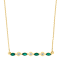 Diamond2Deal 14k Yellow Gold 0.41ct Marquise Cut Emerald and Diamond Bar
Pendant Necklace 18"