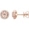 14k Rose Gold Morganite and 1/5 CTW Diamond Dangle Earrings for Women