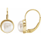 14K White Gold 7.5 mm Freshwater Cultured Pearl Lever Back Drop Earrings