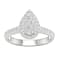 10K White Gold .75ctw Round Diamond Pear Shape Halo Engagement Ring
(Color H-I, Clarity I2)