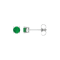 14K White Gold 4mm Emerald Stud Earrings