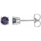 14K White Gold 4 mm Lab Created Alexandrite Stud Earrings for Women with
Friction Post
