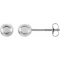 14k White Gold 4 mm Ball Stud Earrings for Women