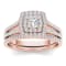 10K Rose Gold .75ctw Diamond Halo Engagement Ring Wedding Band Bridal
(Color H-I, Clarity I2)