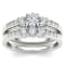 14K White Gold 1.0ctw Diamond Anniversary Bridal Ring Wedding Band Set (
I2-Clarity-H-I-Color )