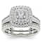 14K White Gold .75ctw Diamond Engagement Bridal Ring Wedding Band Set (
Clarity-I2 , Color-H-I )